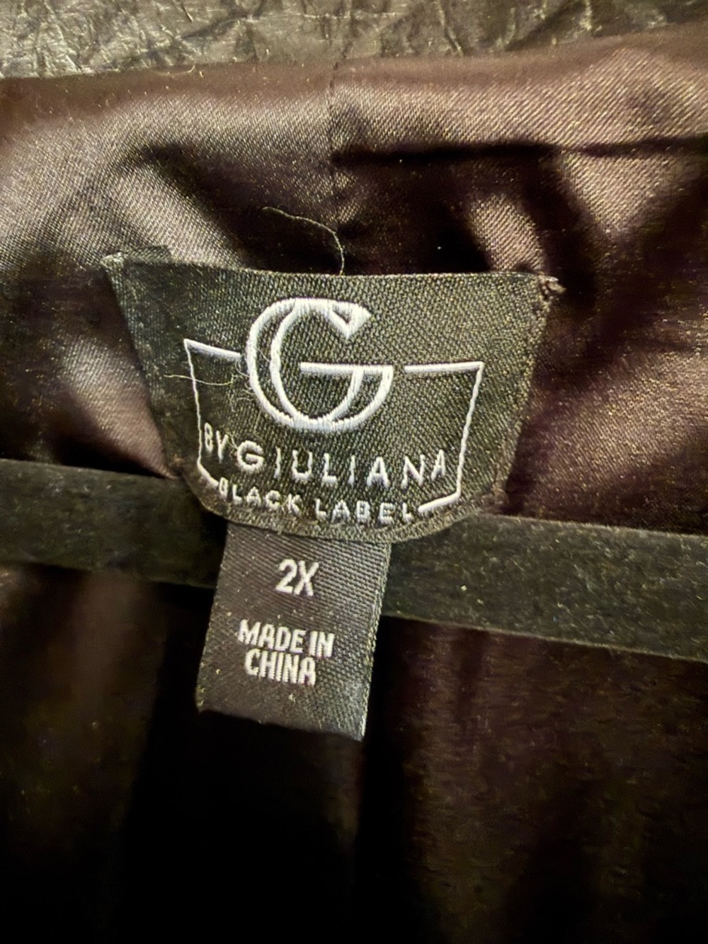 G by Giuliana Black Label Faux Leather Moto Jacket Star Bling Studs 2X - Picture 5 of 5